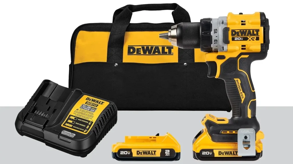 DEWALT 20V MAX XR Cordless Drill_Driver Kit, Brushless, Compact, with 2 Batteries and Charger (DCD800D2)